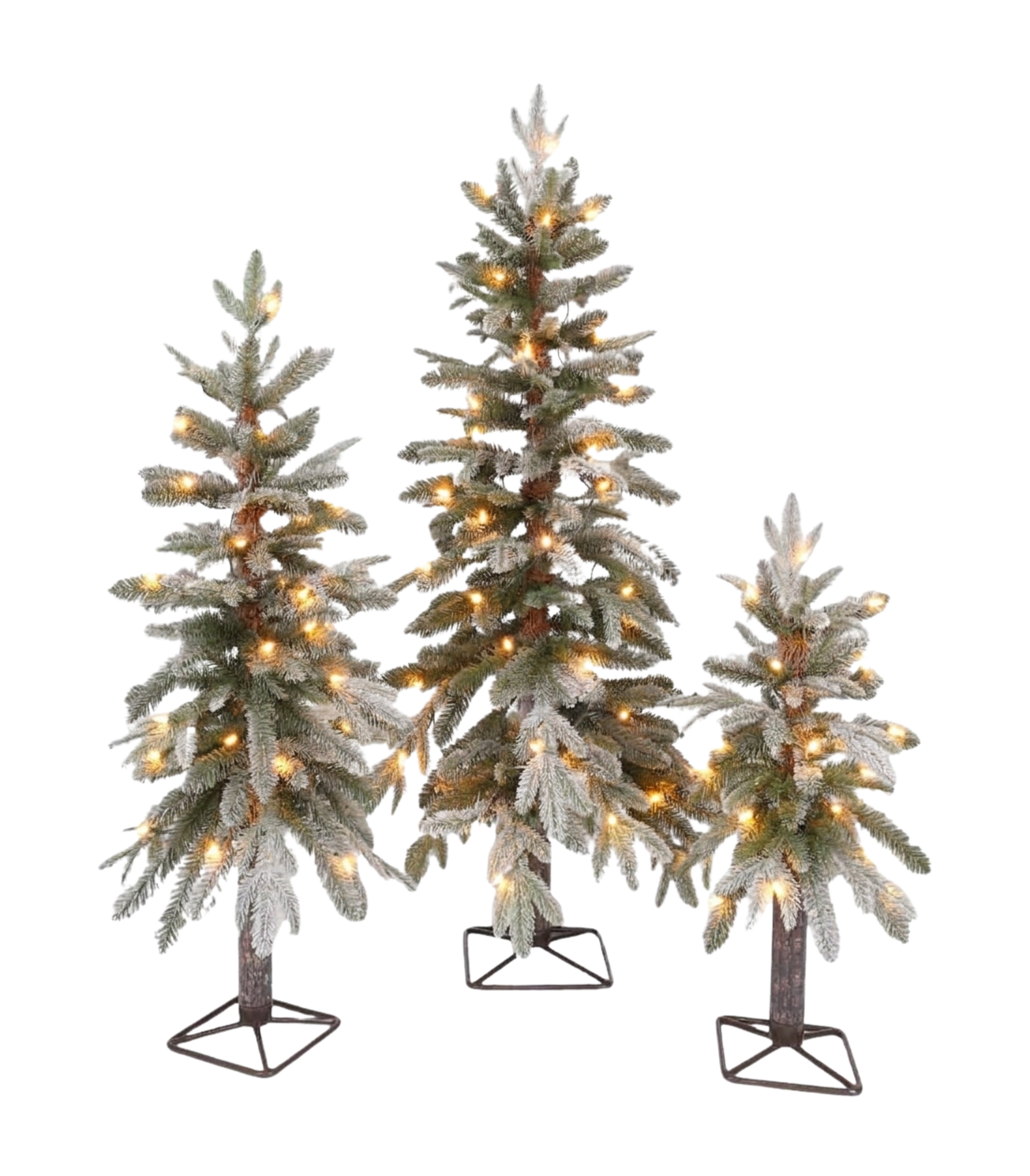3', 4' and 5' Frosted Alpine Trees Set