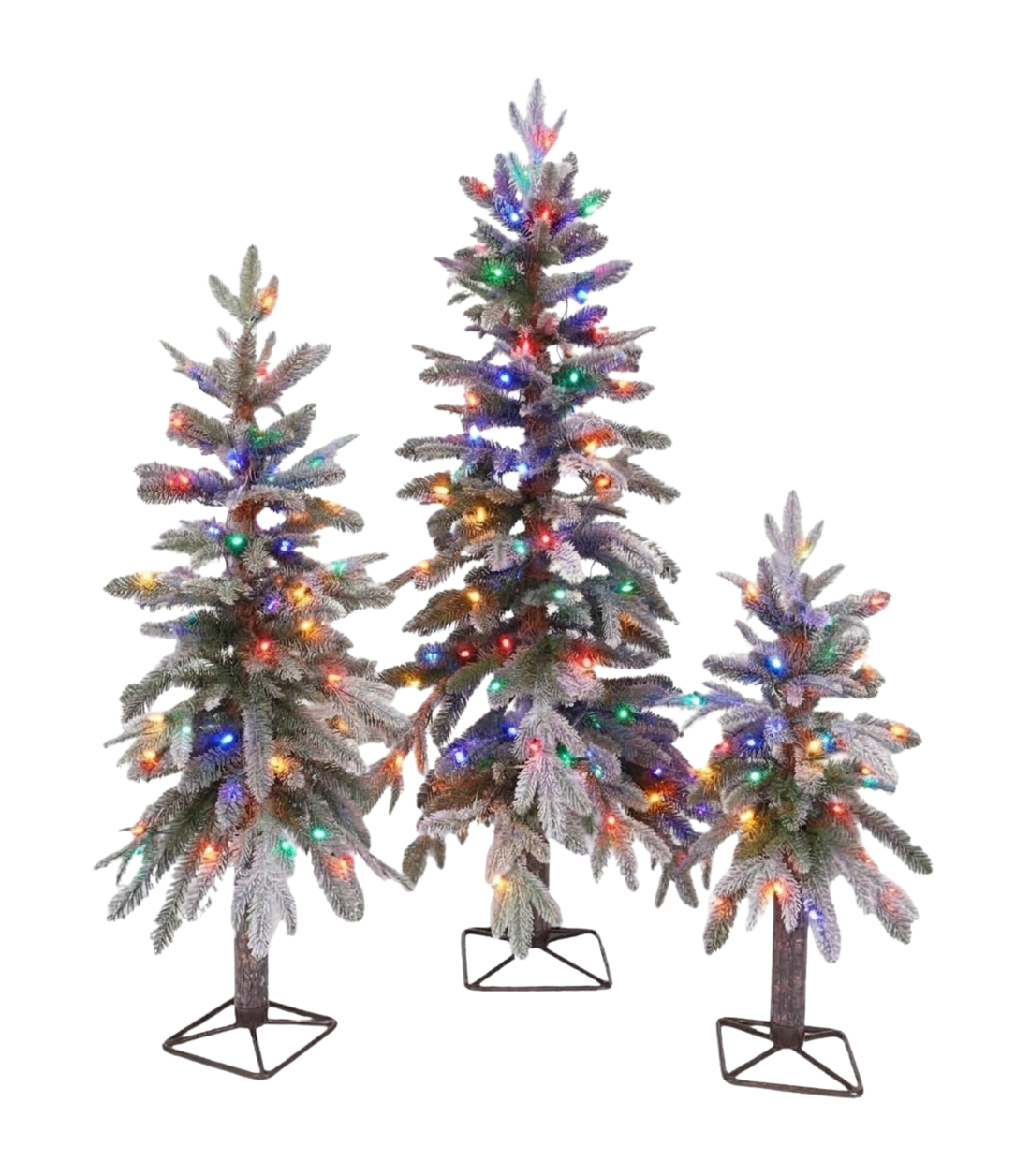 3', 4' and 5' Frosted Alpine Trees Set