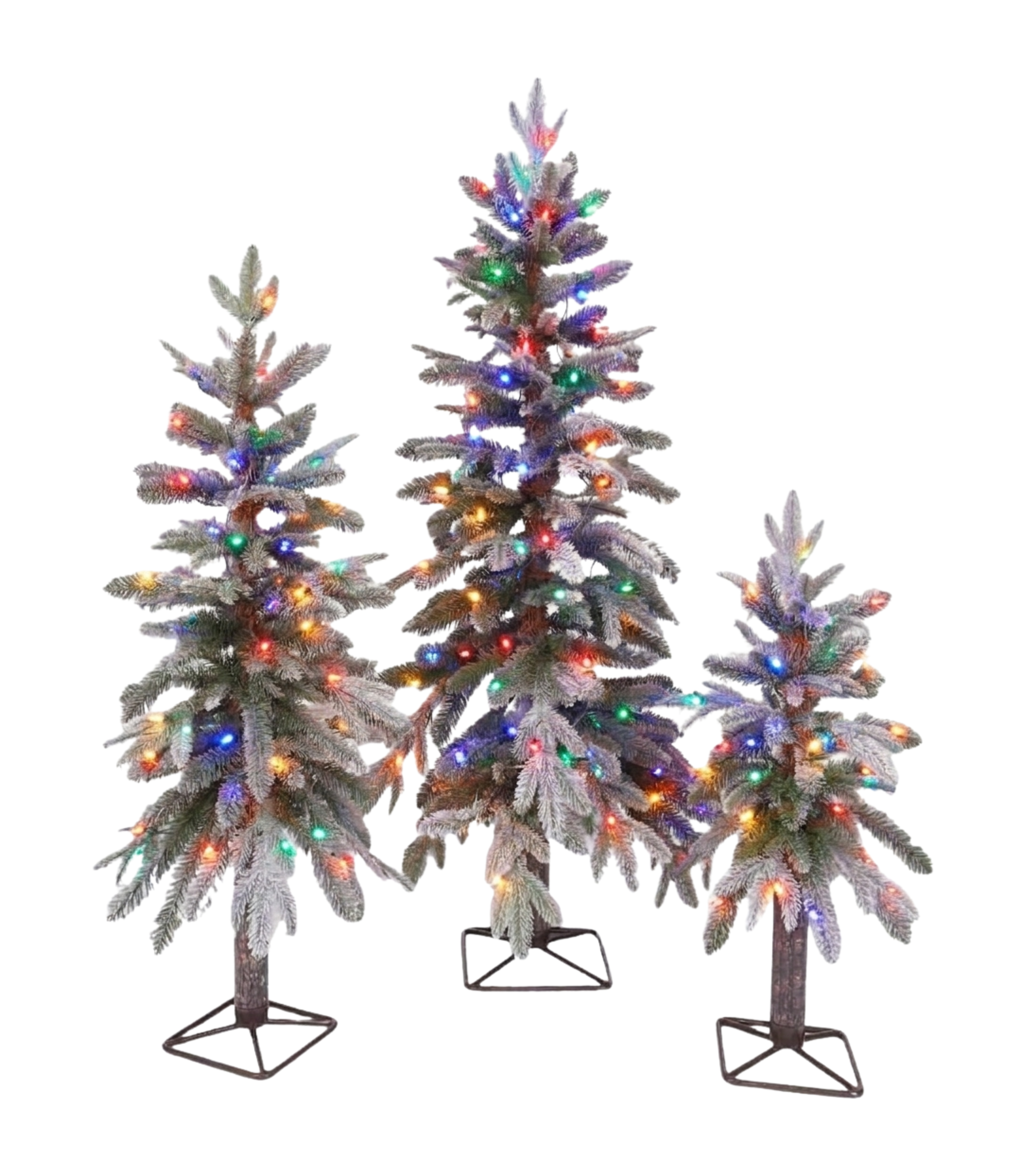 3', 4' and 5' Frosted Alpine Trees Set